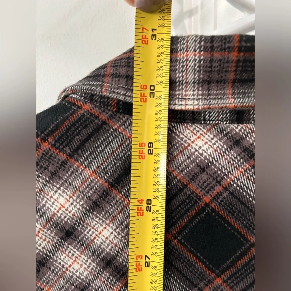 Banana Republic Western Button Down Pearl Snap Gray Plaid Shirt Men's Sz M Rodeo